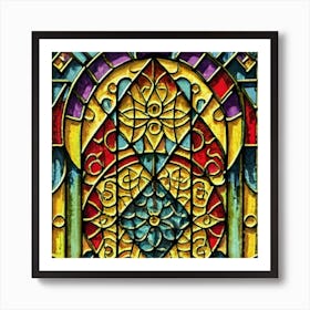 Picture of medieval stained glass windows 3 Art Print