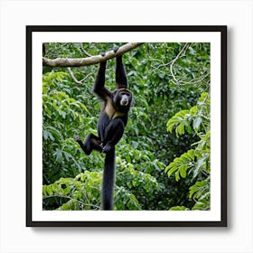 Howler Monkey Primate Wildlife Rainforest Canopy Mammal Tree Branches Tropical Loud Vocal (3) Art Print