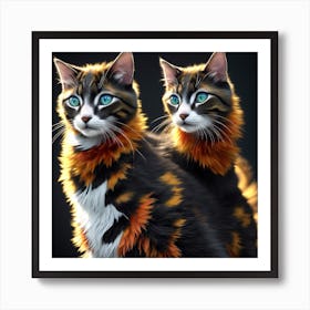 Two Cats With Blue Eyes Art Print