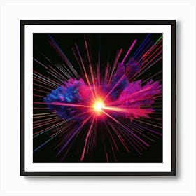 Laser Explosion Glitch Art 17 Art Print