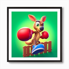 Kangaroo Boxing Art Print