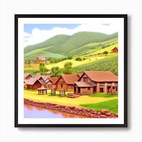 Village In The Mountains 3 Art Print