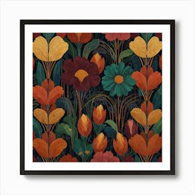 Floral Wallpaper 1 Art Print