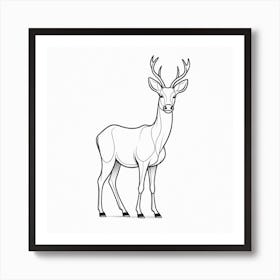 Deer Drawing Art Print