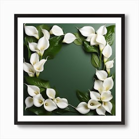 White Calla Lily Frame Art Print