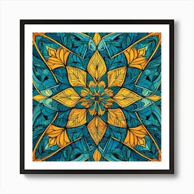 Abstract Floral Mandala Art Print