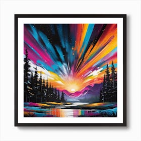 Sunset In The Mountains 1 Art Print