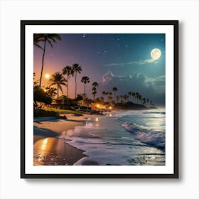 Moon night Art Print