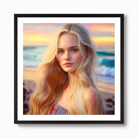 Portrait Of A Beautiful Girl Art Print