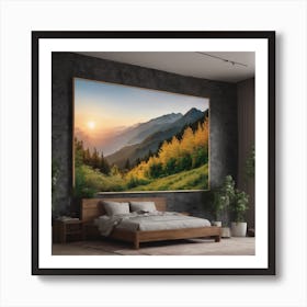 Sunrise In The Mountains Art Print