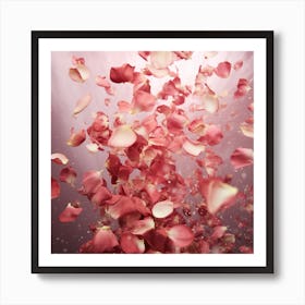 Floating Rose Petals Art Print