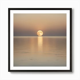 Full Moon Over Water art print Art Print