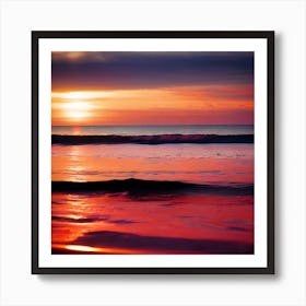 Sunset On The Beach 646 Art Print