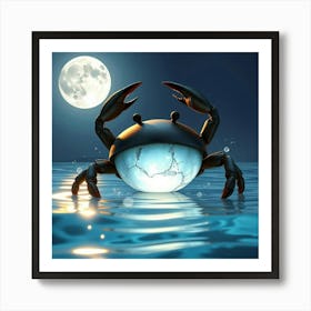 Crab In The Moonlight 39 Art Print