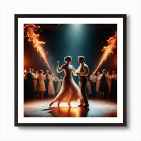 Dancers With Sparklers Art Print