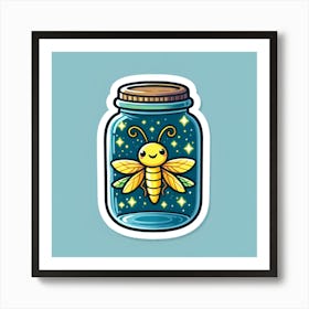 Bee In A Jar 3 Art Print