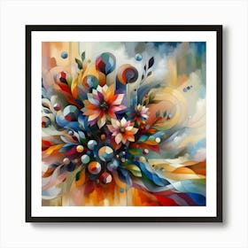 Flowers oil painting abstract painting art 13 Art Print