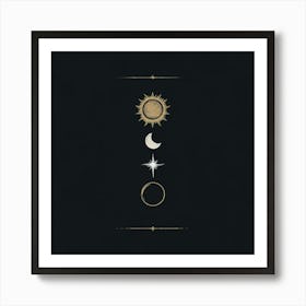 Sun, Moon And Stars Art Print