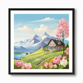 House In The Mountains Art Print