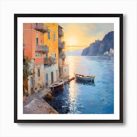 Romantic Reflections: Impressionist Beauty on Italian Waters Art Print