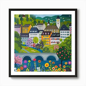 Kids Travel Illustration Zurich 2 Art Print