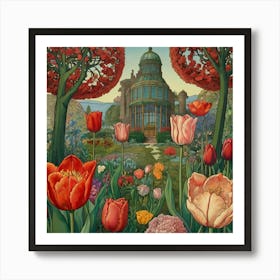 Tulips In The Garden 24 Art Print