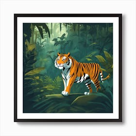 Tiger In The Jungle 1 Art Print