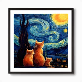 Van Goth Ginger Cats Art Print