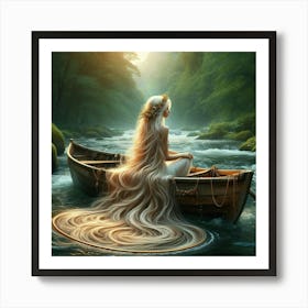 Mermaid In A Boat 1 Art Print