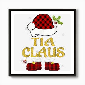 Tia Claus Matching Family Christmas Pajamas Xmas Santa Art Print