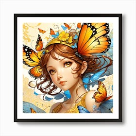 Butterfly Girl 1 Art Print