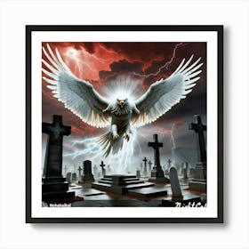 Eagle In The Cemetery 2 Art Print