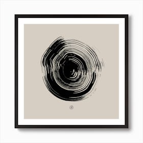 Greige 001 - Art print poster physical item grey gray beige greige abstract minimal modern contemporary black ink wall art square Art Print