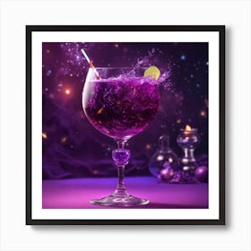 Purple Cocktail Art Print