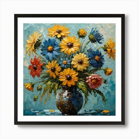 Daisies In A Vase 2 Art Print