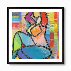 Nude in sun rays Art Print