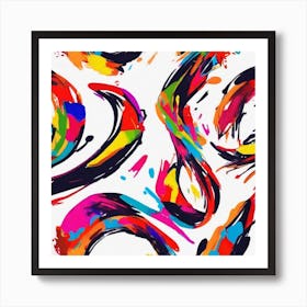 Abstract Paint Splashes Art Print