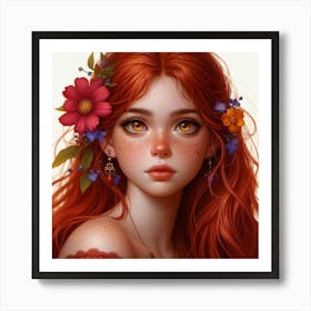 Red Haired Girl 2 Art Print