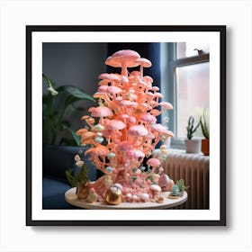 Mushroom Sculpture Art Print