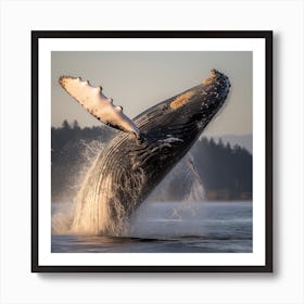 Humpback Whale Breaching Art Print