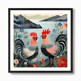 Bird In Nature Chicken 12 Art Print