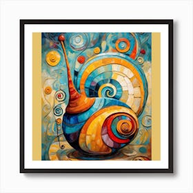 A Cute Snail Painting Art Print