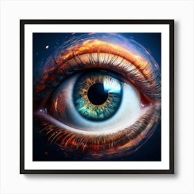 Firefly Eye, Pupil, Alien Head, Ufo, Staring, Surreal, Sci Fi, Extraterrestrial, Detailed, Imaginati (3) Art Print