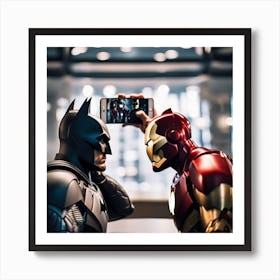 Batman And Iron Man Art Print