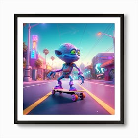Alien Skate 8 Art Print