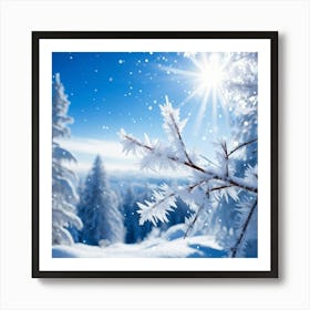 Crystal Snowfall Fresh Holiday Frost Icy Snowflake Texture Beautiful Light Season Hoar Fr (26) Art Print