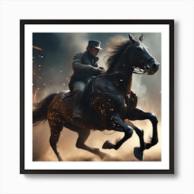 Man Riding A Horse Art Print