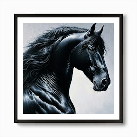 Beautiful Majestic Black Stallion 1 Art Print