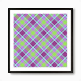 Purple And Green Plaid Art Print