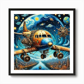 Steampunk Airplane Art Print